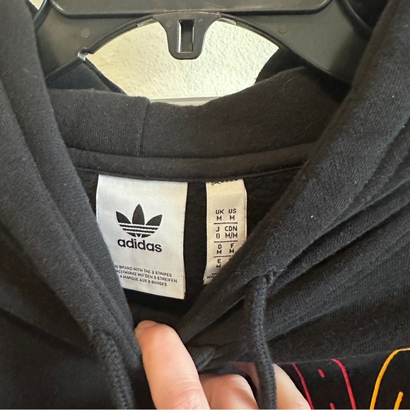 Adidas Black Hoodie with Colorful Peace Graphic size M - Picture 3 of 4